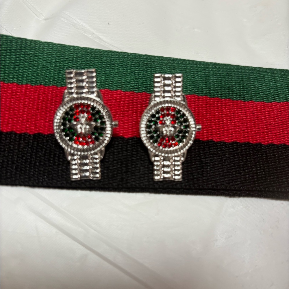 Elegant Silver and Red Women's Watch